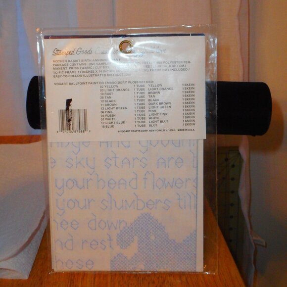 Baby Sampler Stamped Cross Stitch Sampler Vogart Crafts Vintage 1987 - Picture 2 of 2